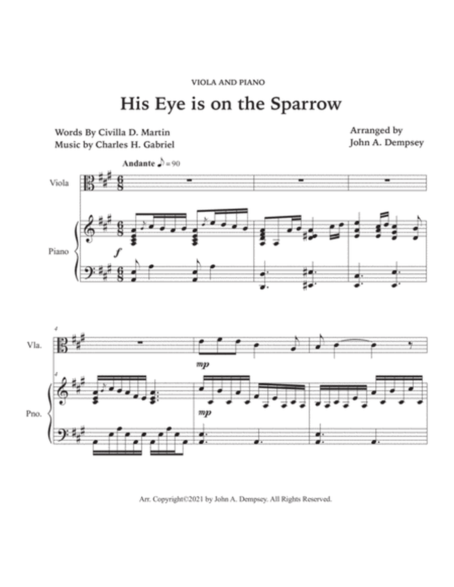 His Eye is on the Sparrow (Viola and Piano) image number null