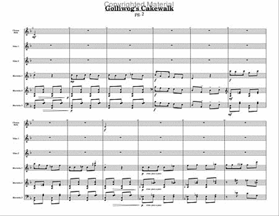 Golliwog's Cakawalk Percussion Ensemble scores gallery preview page 3