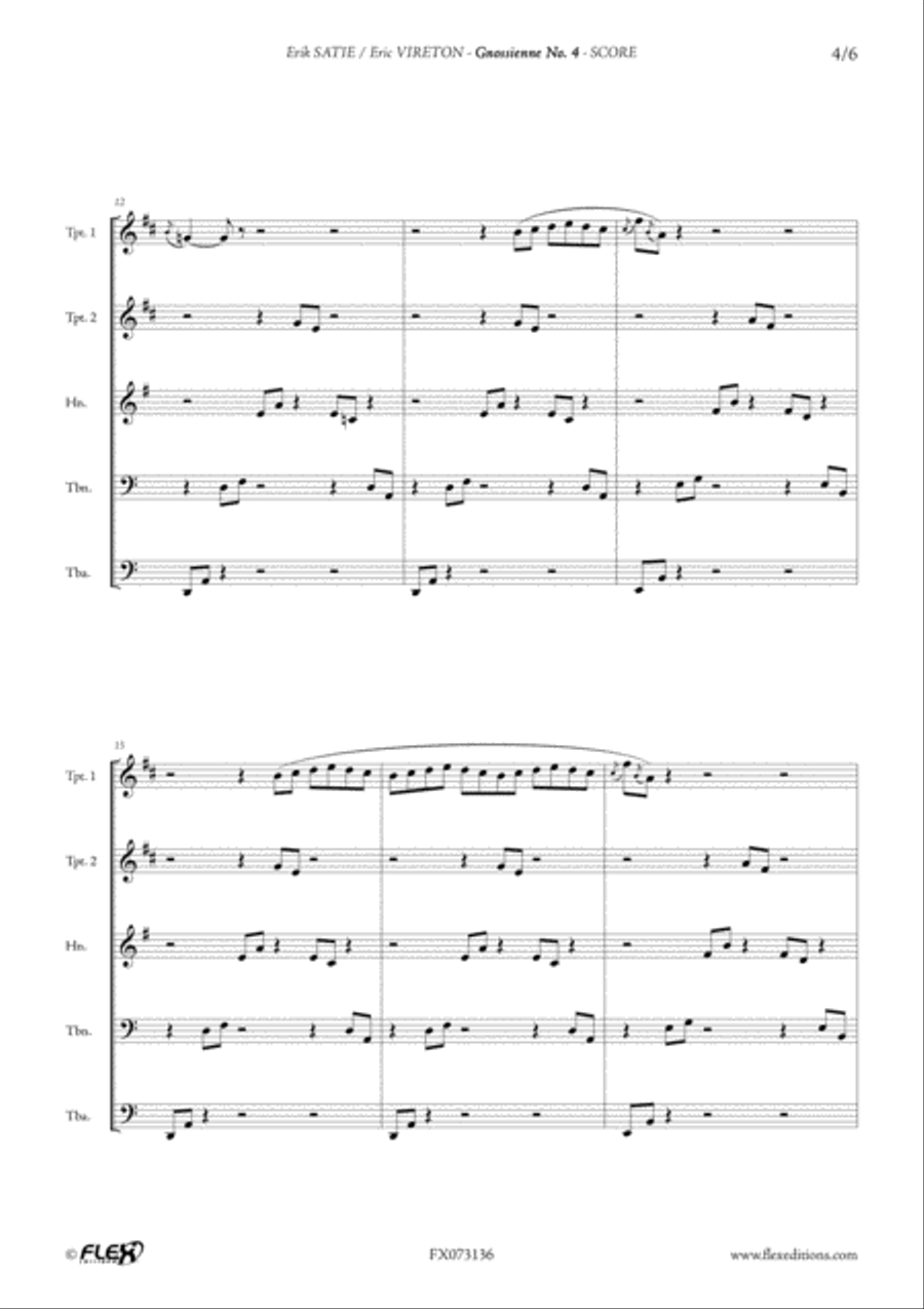 Gnossienne No. 4 Gnossienne No. 4 Horn scores gallery preview page 4