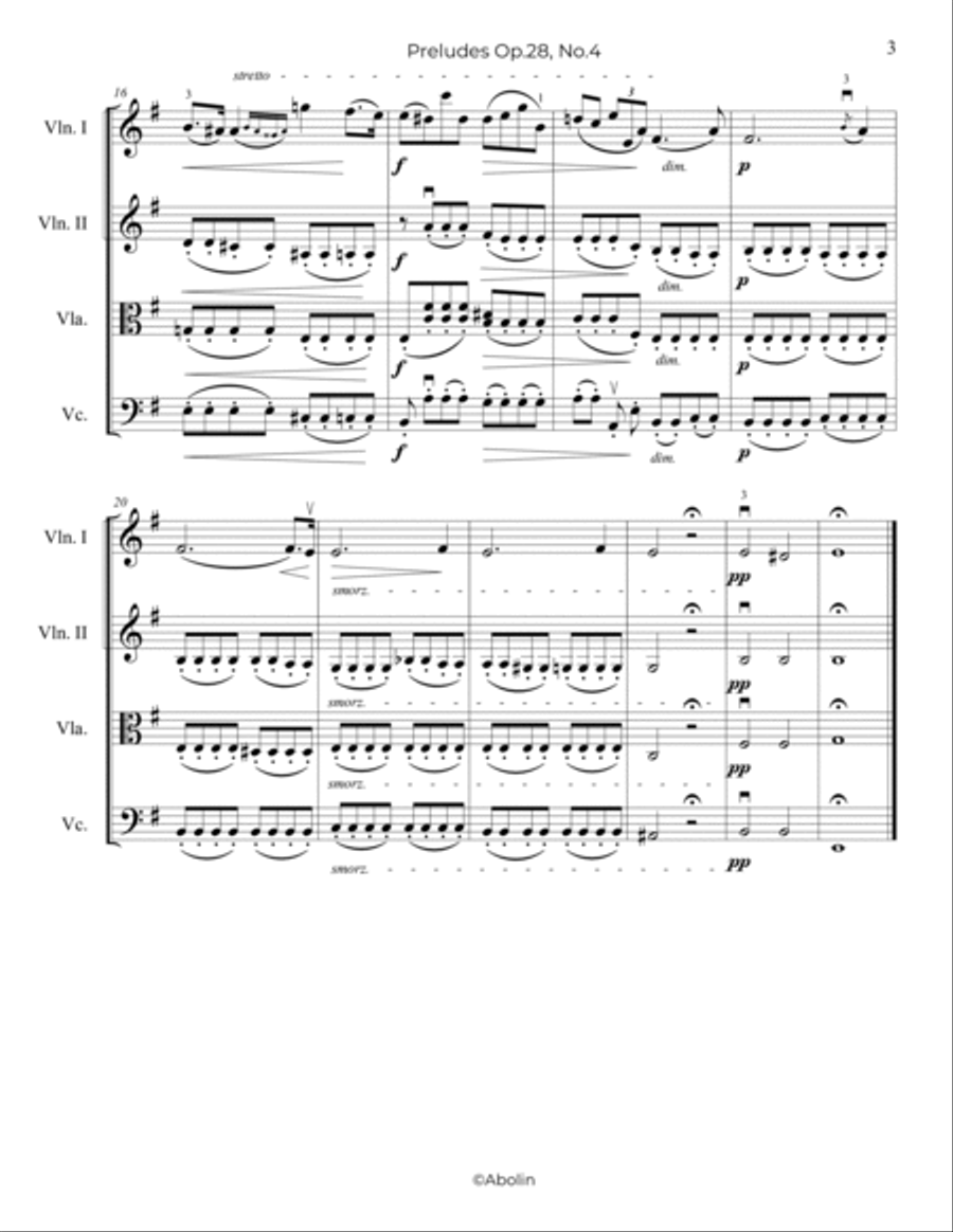 Chopin: Preludes Op.28, No.4 - String Quartet