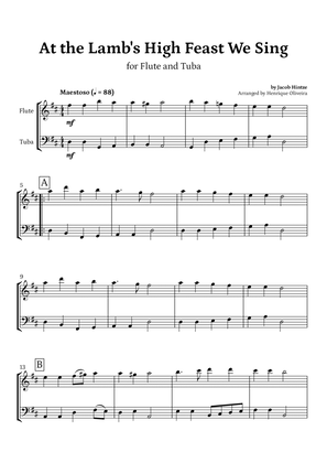 At the Lamb's High Feast We Sing (Flute and Tuba) - Easter Hymn