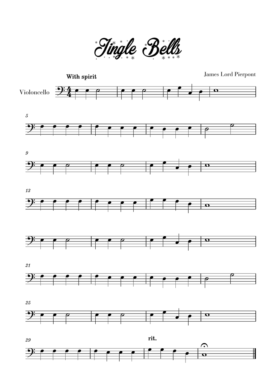 10 Easy Christmas Carols for Cello Beginners (Music for Children) Cello Solo scores gallery preview page 3