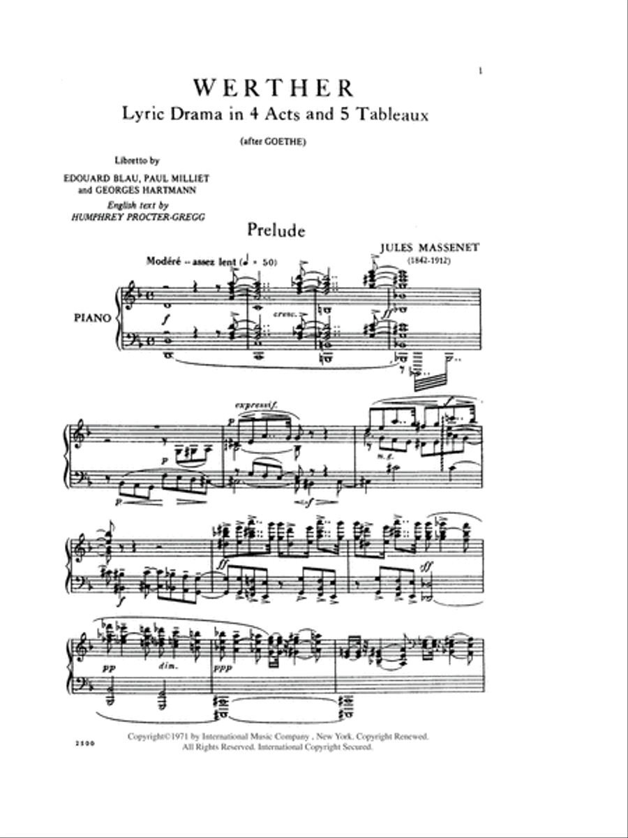 Werther. Opera. Voice scores gallery preview page 2