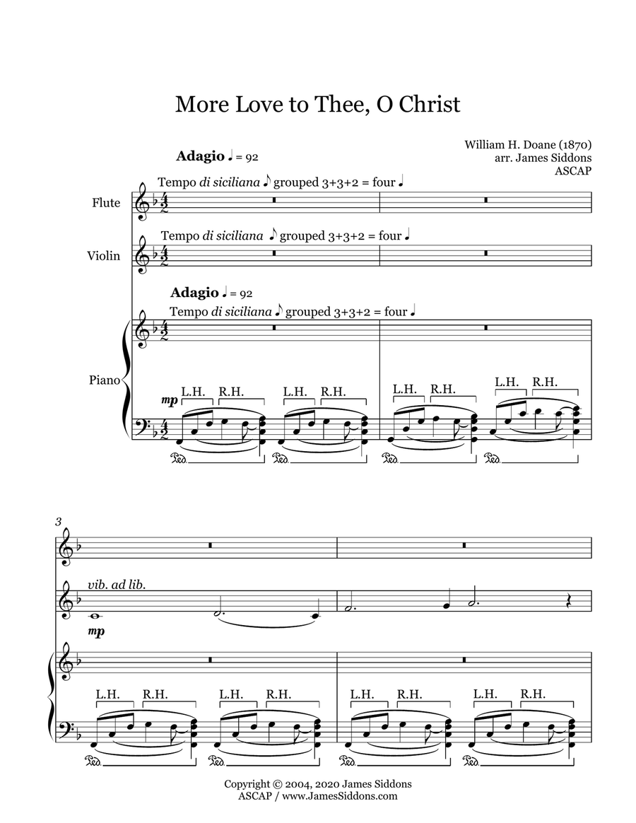 More Love to Thee, O Christ Flute scores gallery preview page 1