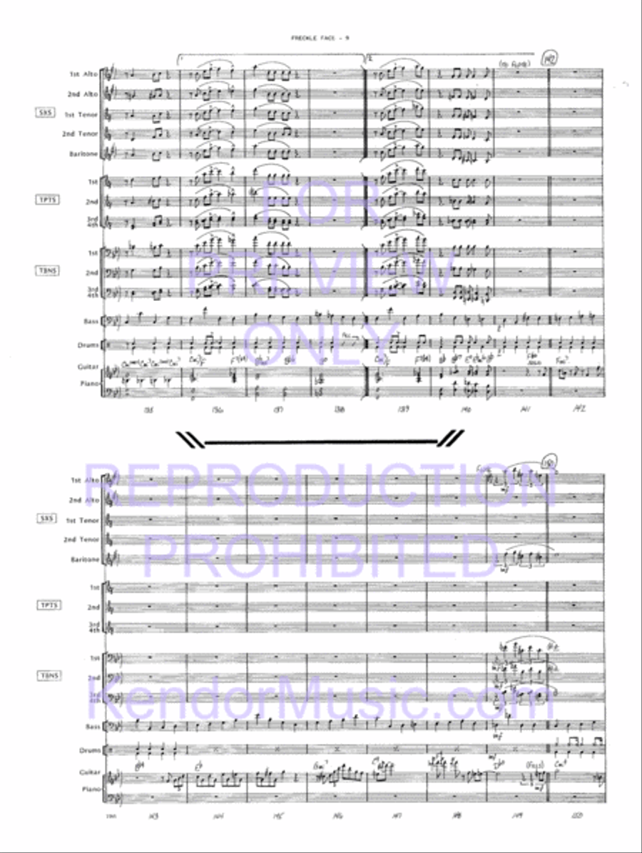 Freckle Face (Full Score) Jazz Ensemble scores gallery preview page 11