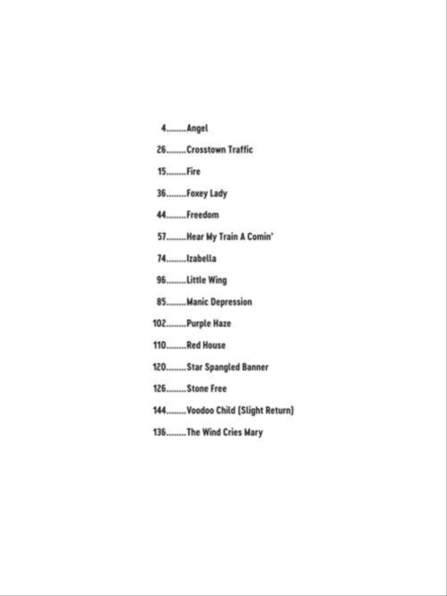 Jimi Hendrix Jimi Hendrix Guitar Tablature scores gallery preview page 4