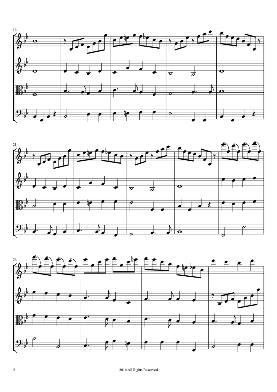 Welsh Medley: Five Traditional Celtic folk songs arranged for string quartet String Quartet scores gallery preview page 4