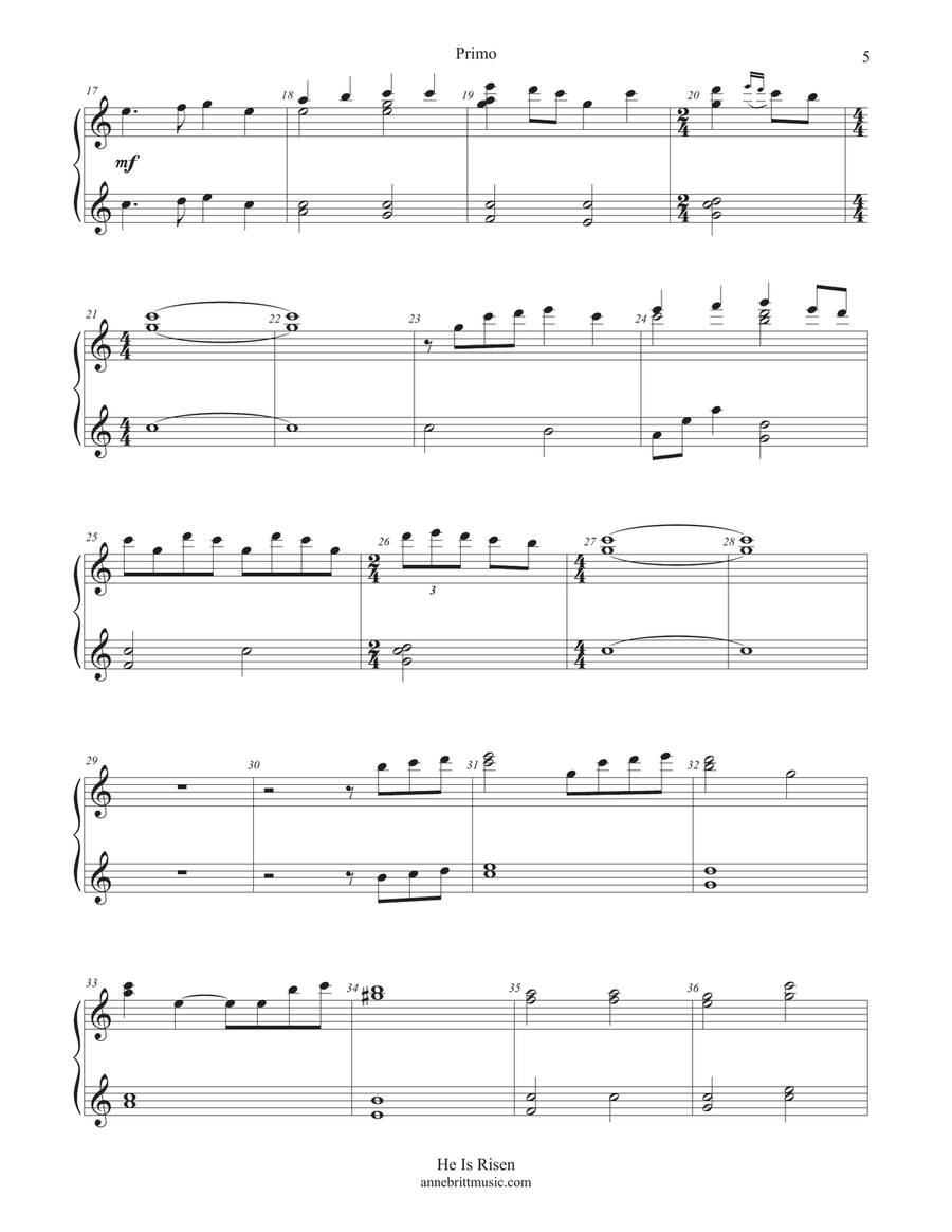 He Is Risen (piano duet) 1 Piano, 4-Hands scores gallery preview page 5