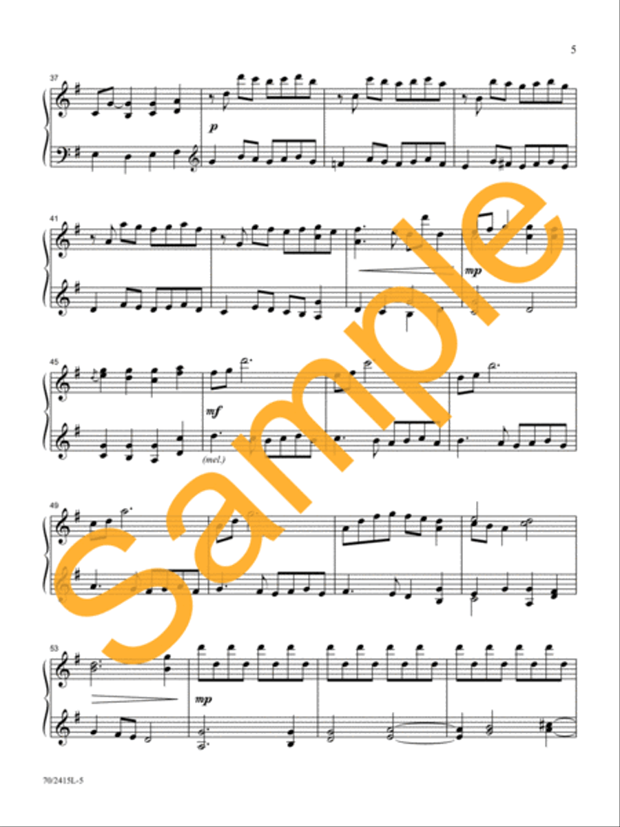 Come, Let Us Adore Him Piano Solo scores gallery preview page 5