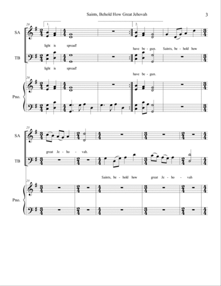Saints, Behold How Great Jehovah 4-Part scores gallery preview page 4