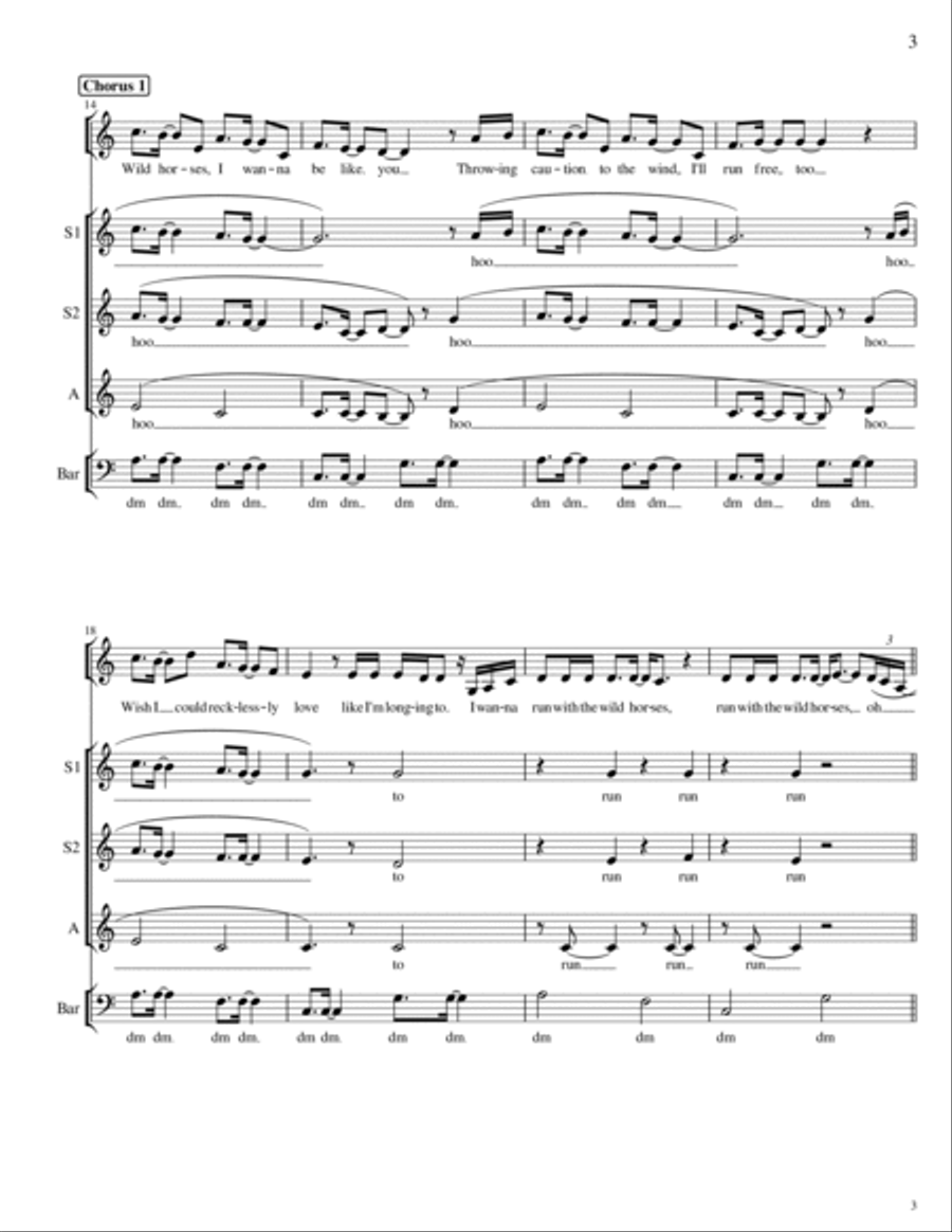 Wild Horses 3-Part scores gallery preview page 3