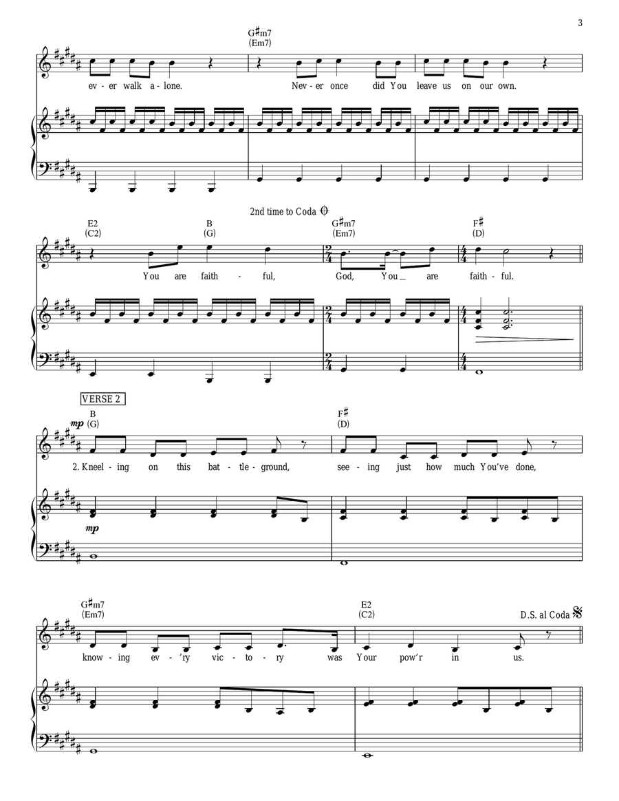 Never Once Never Once Piano, Vocal, Guitar scores gallery preview page 3