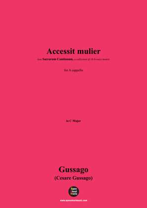 Book cover for Gussago-Accessit mulier,for A cappella