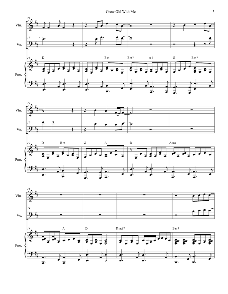 Grow Old With Me Piano Trio scores gallery preview page 3