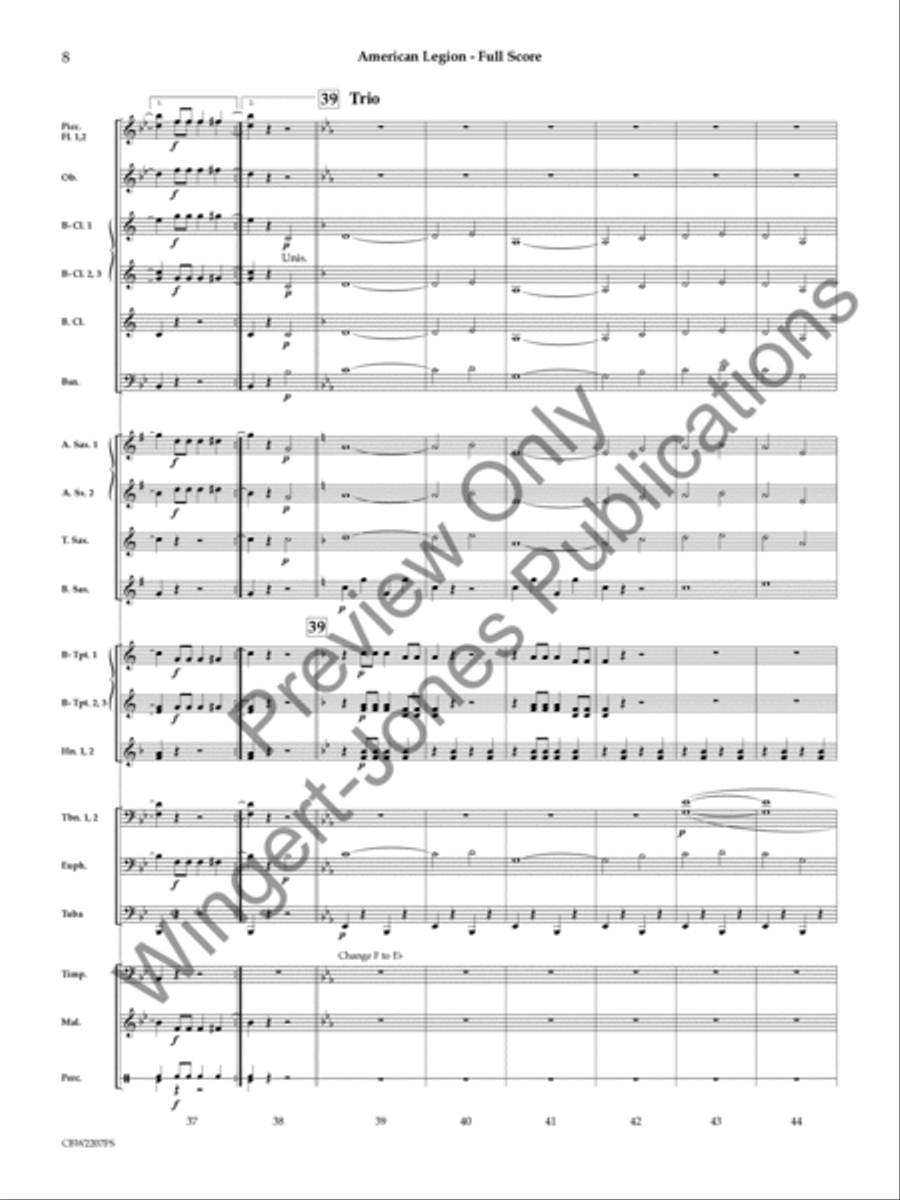 American Legion (Score) Concert Band scores gallery preview page 9
