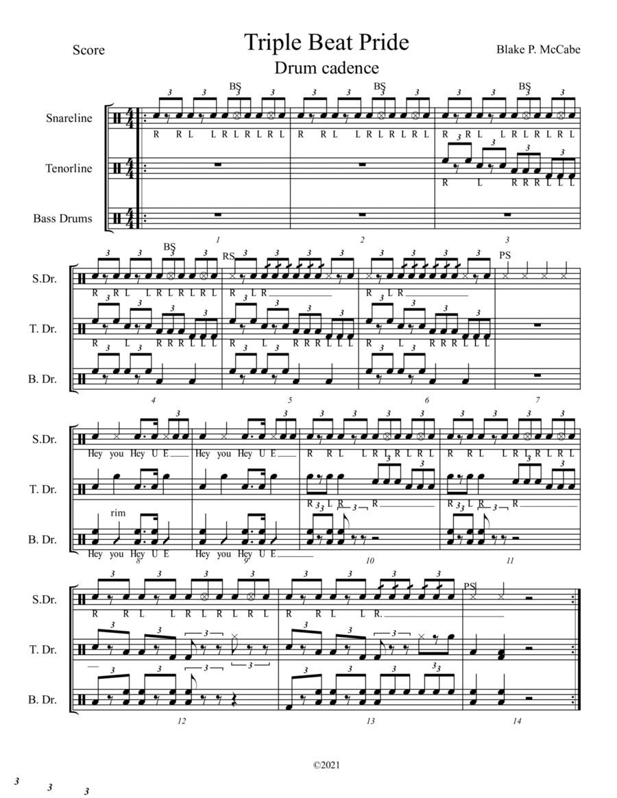 Triple Beat Pride Triple Beat Pride Percussion scores gallery preview page 1