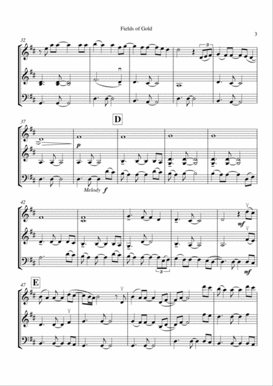 Fields Of Gold Fields Of Gold String Trio scores gallery preview page 4