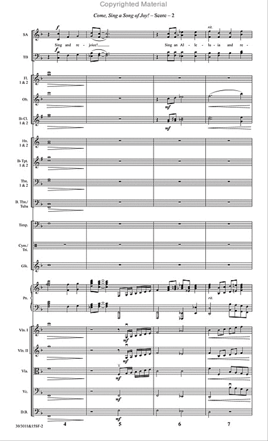 Come, Sing a Song of Joy! - Orchestral Score and CD with Printable Parts