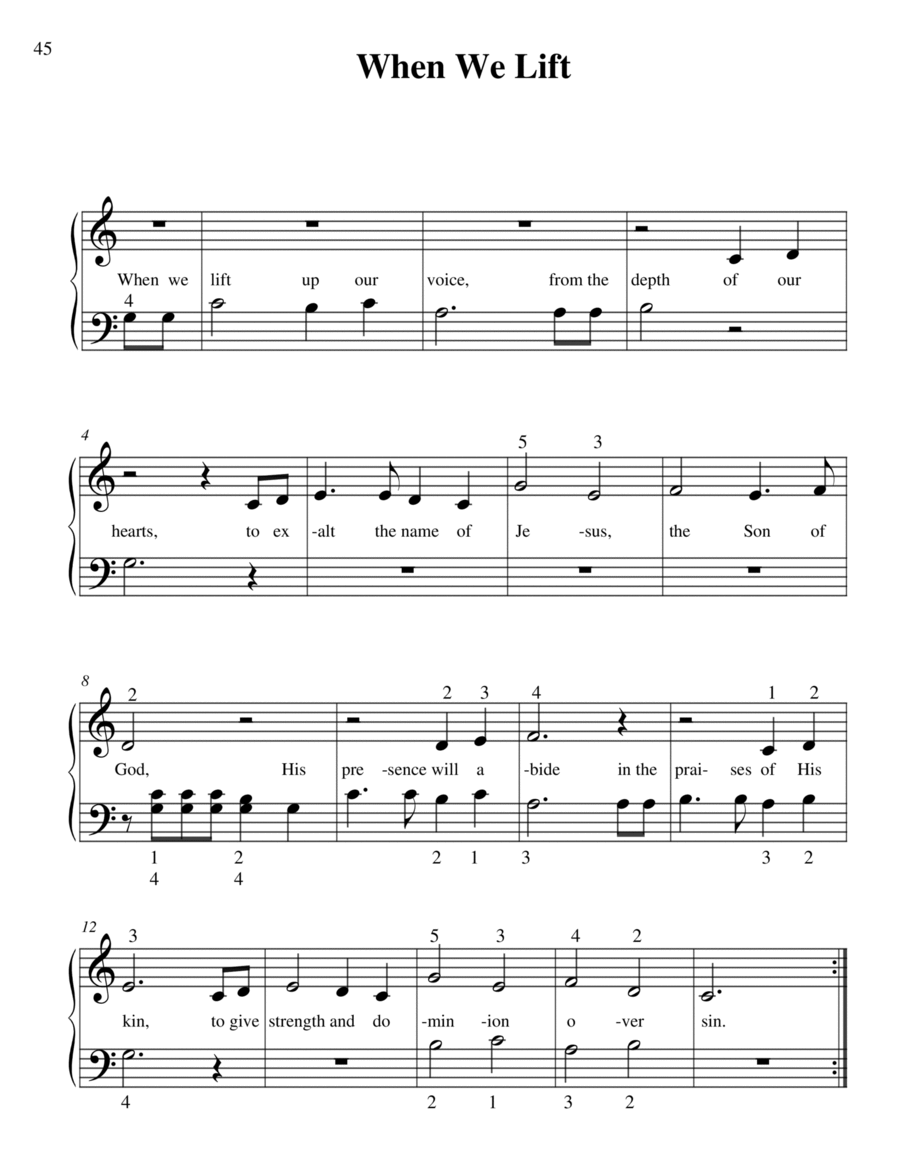 When We Lift Easy Piano scores gallery preview page 1