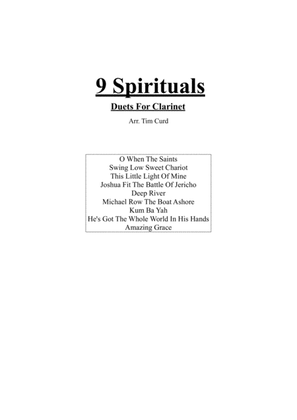 Book cover for 9 Spirituals, Duets For Clarinet.