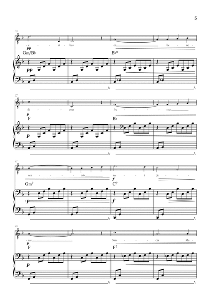 Bach / Gounod Ave Maria in F major • tenor sheet music with piano accompaniment and chords image number null