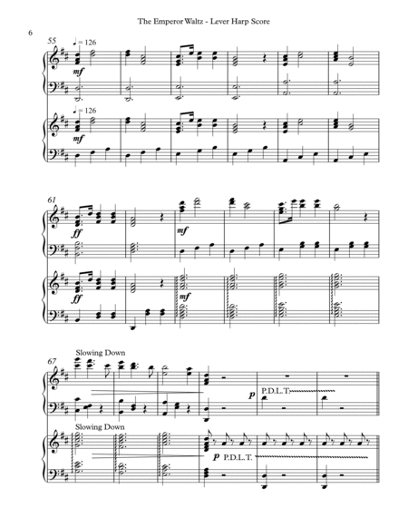 Emperor Waltz, Lever Harp Score & Parts