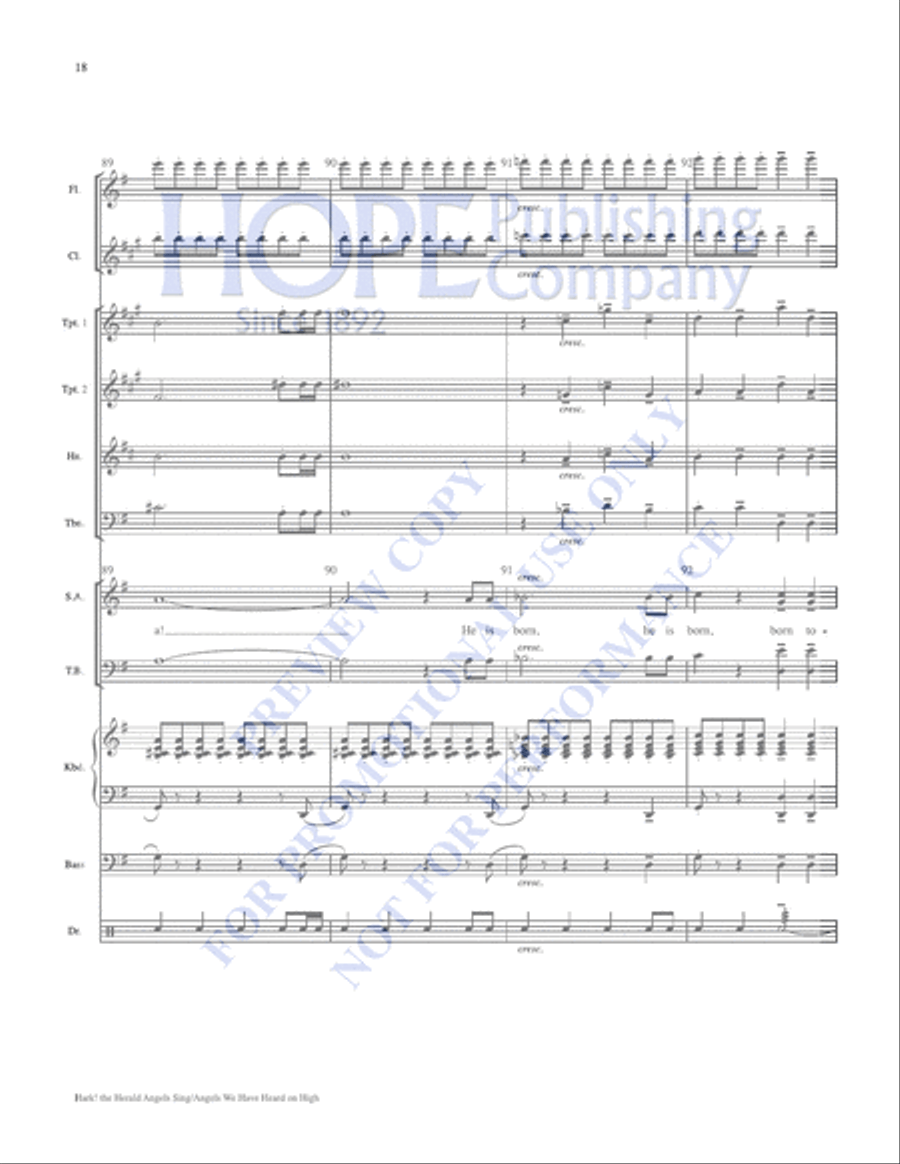 Hark! the Herald Angels Sing with Angels We Have Heard on High Choir scores gallery preview page 18