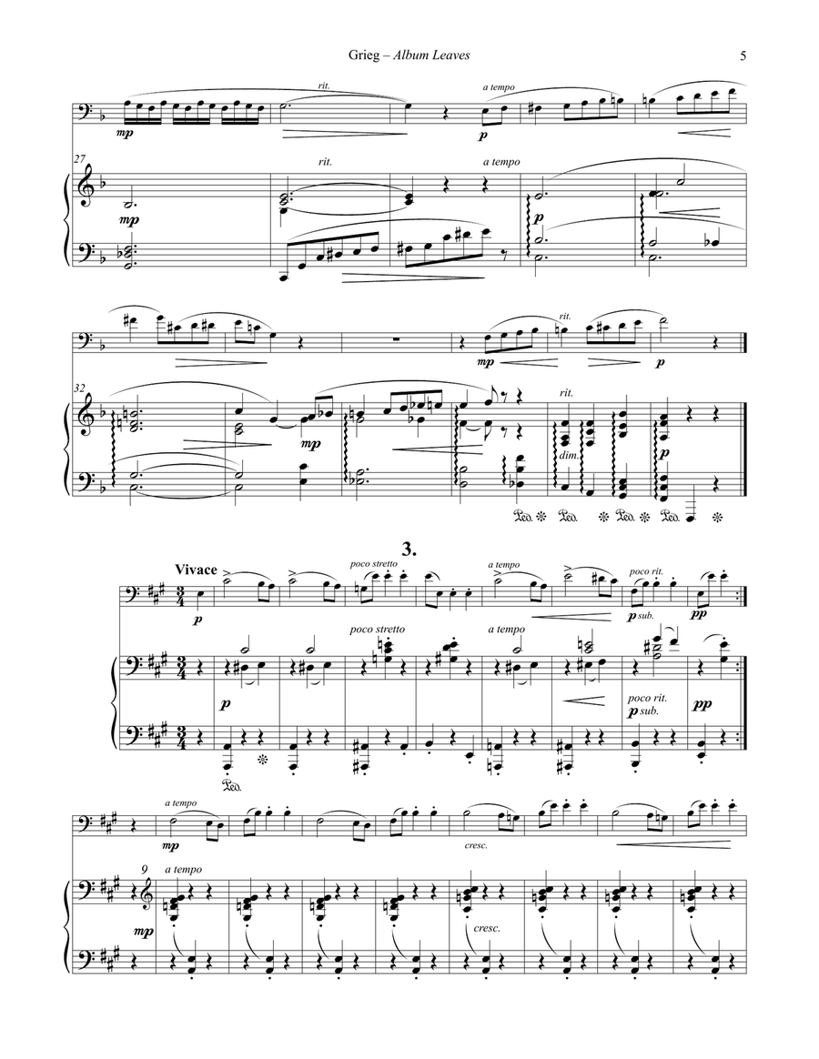 Album Leaves, Opus 28 for Euphonium and Piano Euphonium scores gallery preview page 5