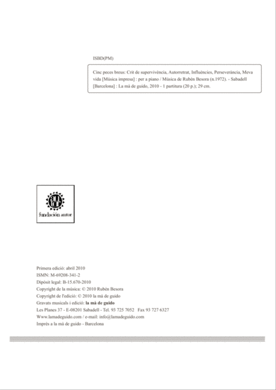 Cinc peces breus Piano Solo scores gallery preview page 4