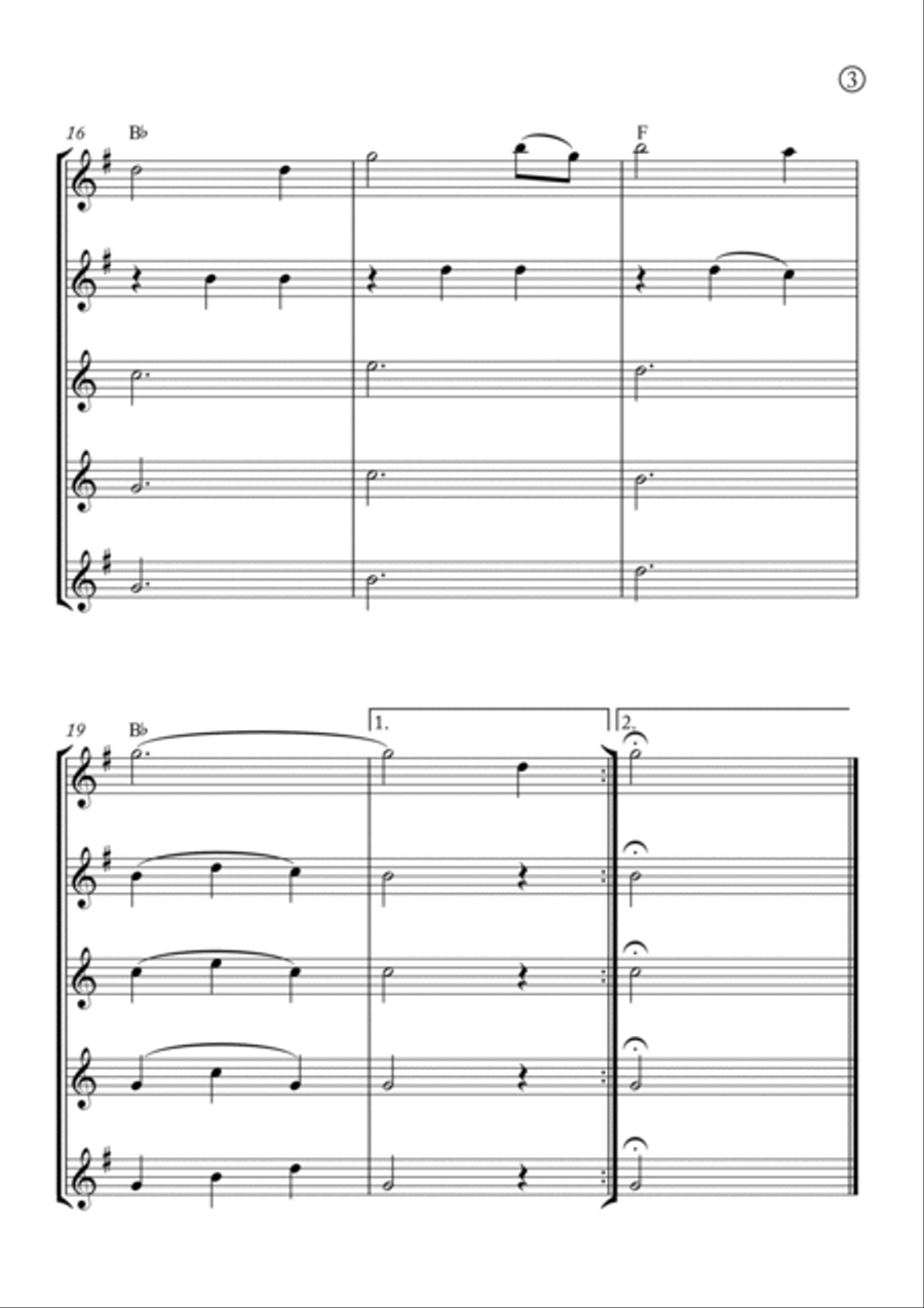 Amazing Grace Saxophone Quintet scores gallery preview page 3