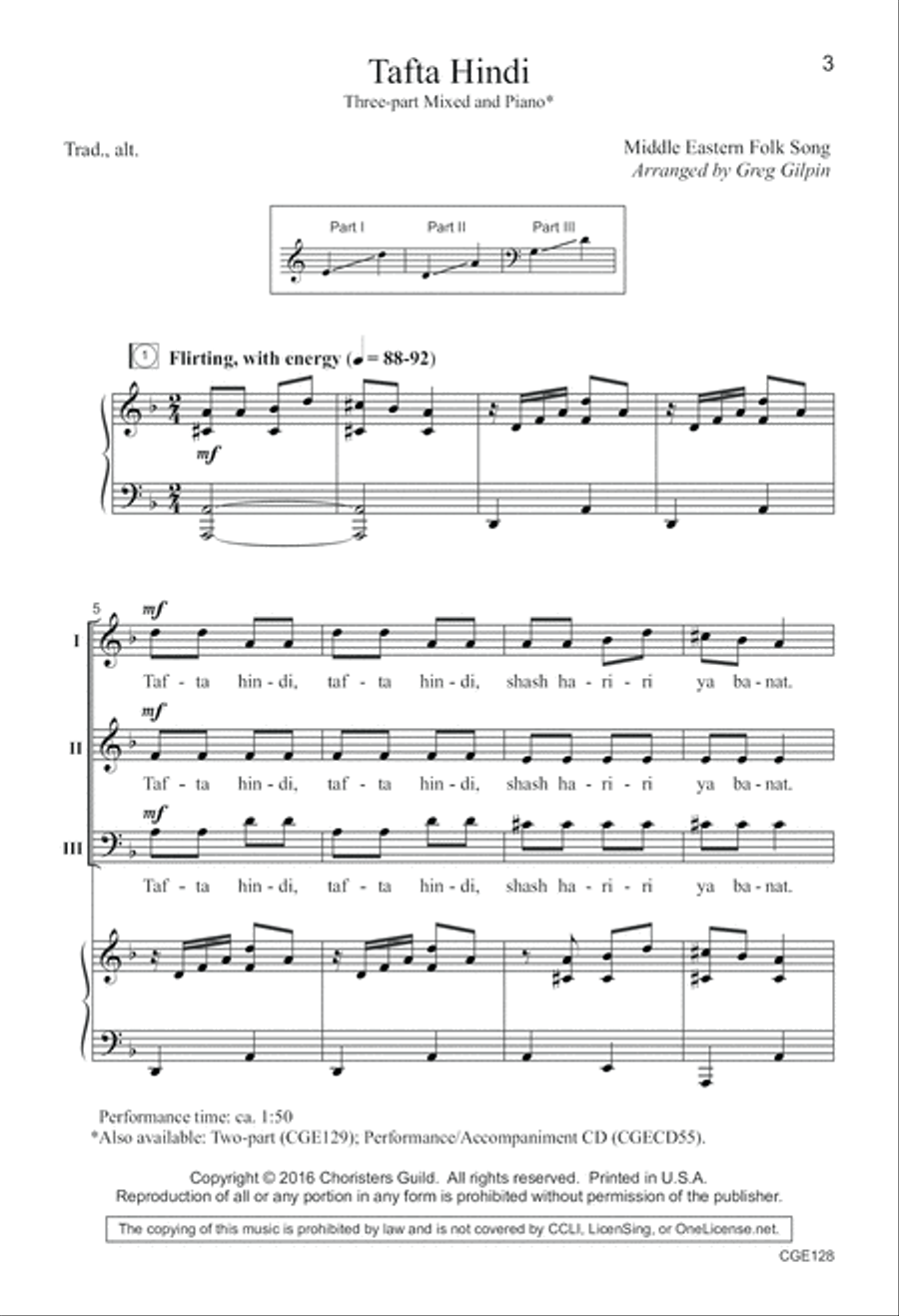 Tafta Hindi (Three-part Mixed) 3-Part scores gallery preview page 4