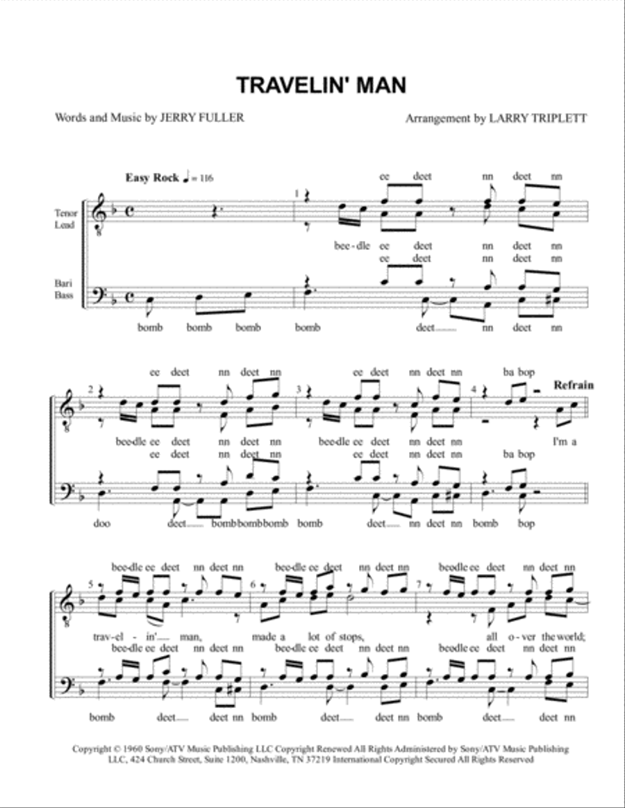 Travelin' Man Travelin' Man TTBB scores gallery preview page 1