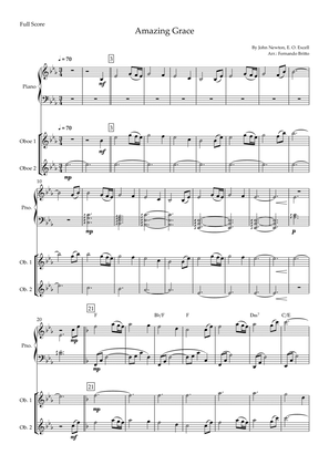 Amazing Grace (John Newton, E. O. Excell) for Oboe Duo and Piano Accompaniment with Chords