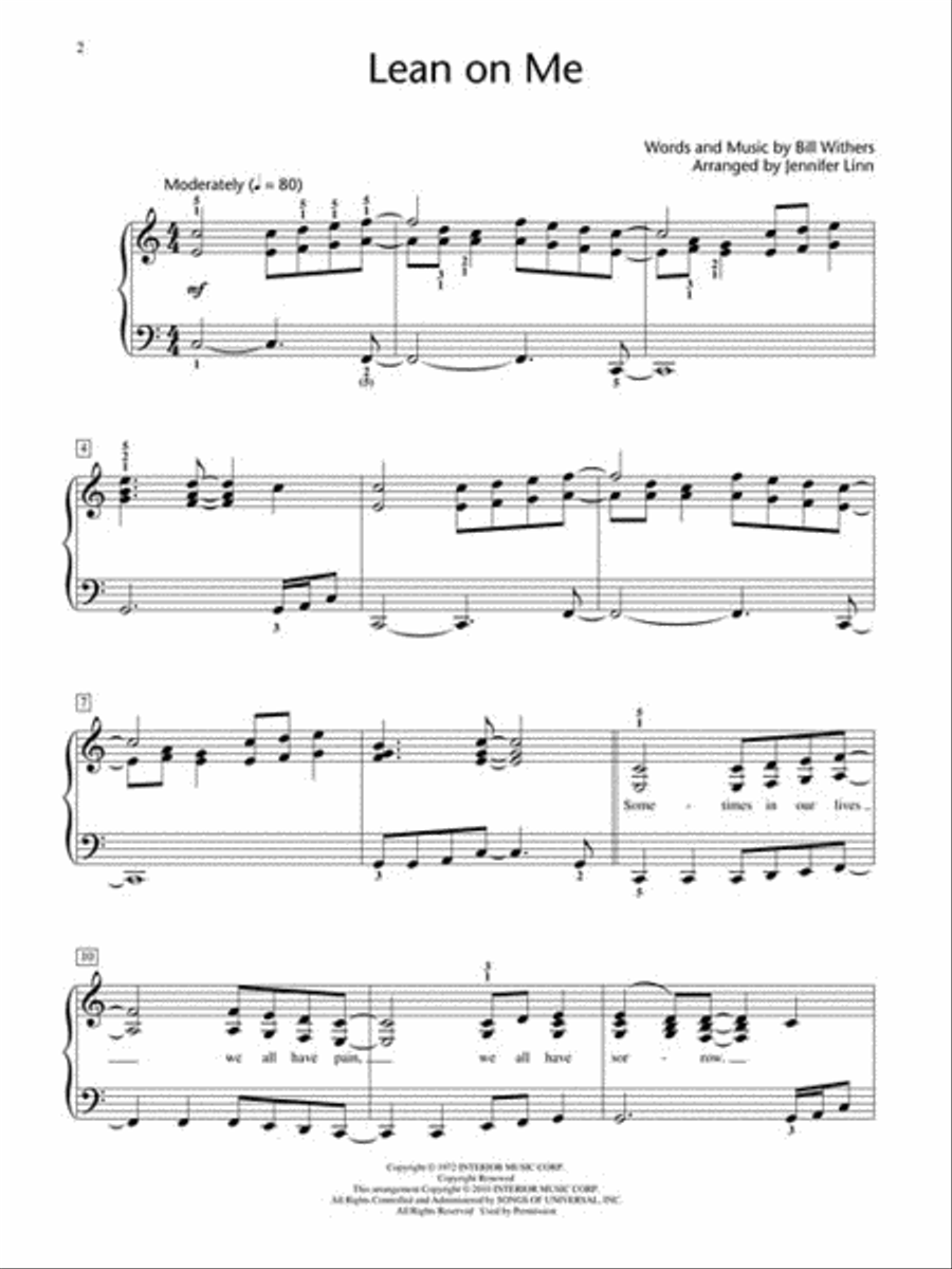Lean on Me Piano Method scores gallery preview page 2