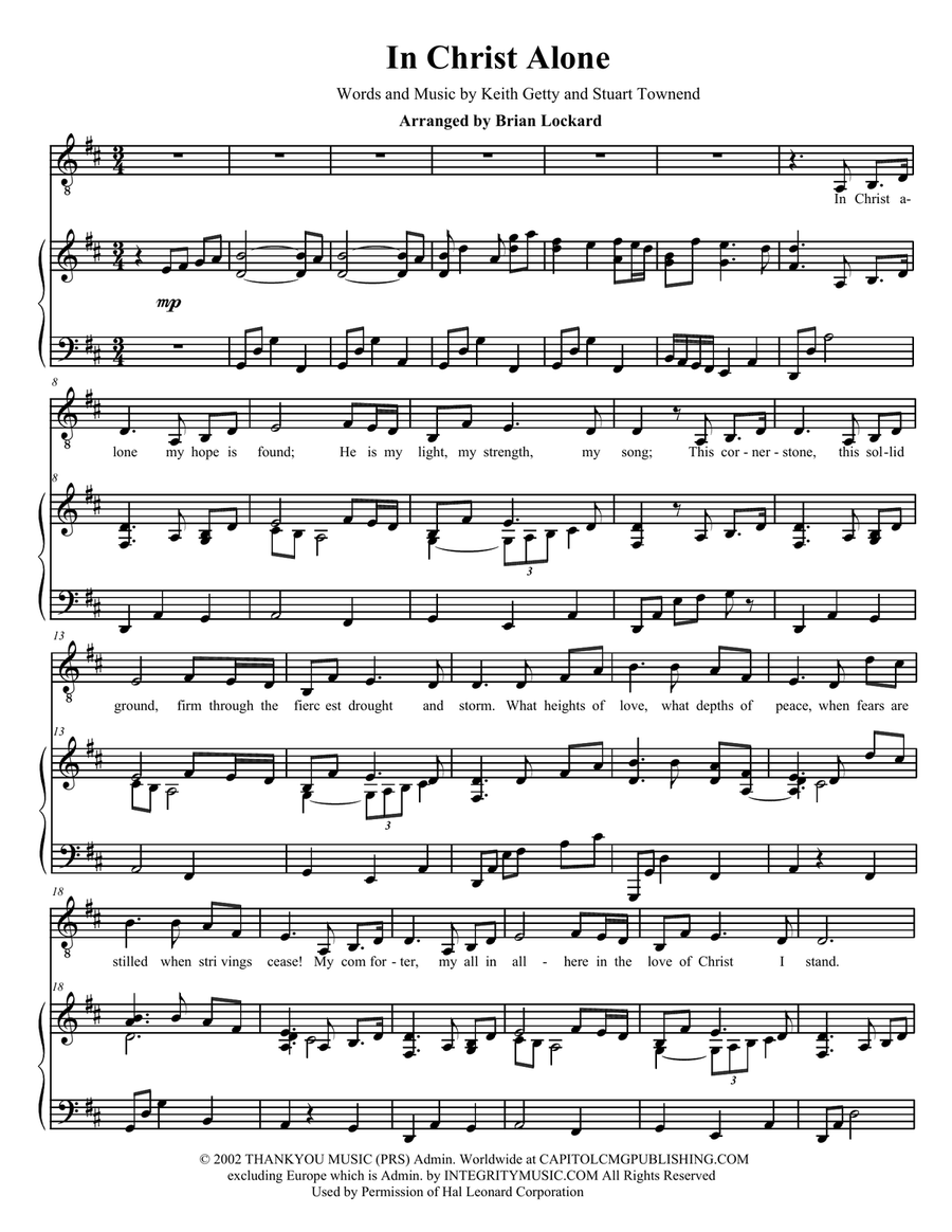 In Christ Alone Voice Solo scores gallery preview page 1