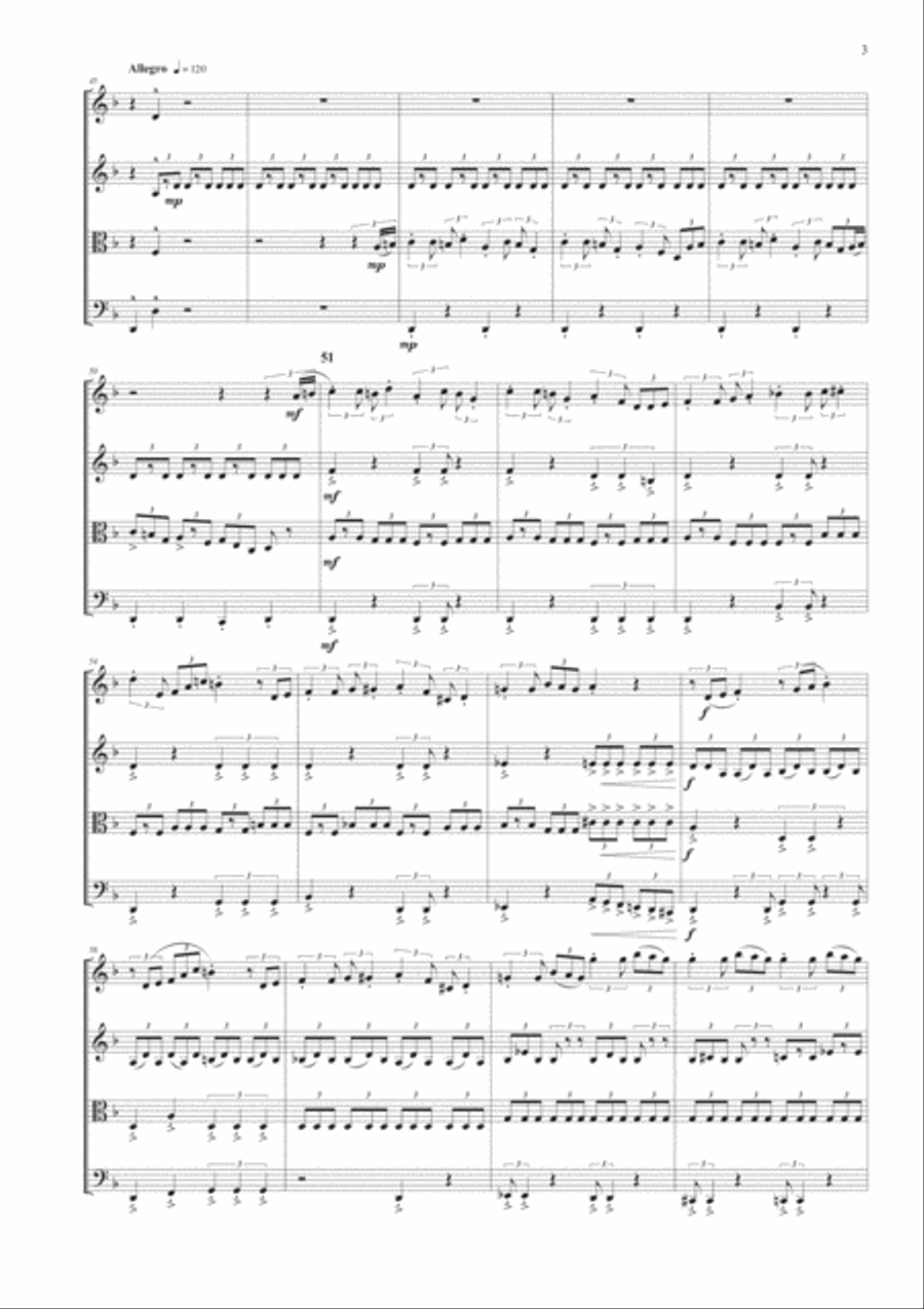 Pirates Of The Caribbean String Quartet scores gallery preview page 3
