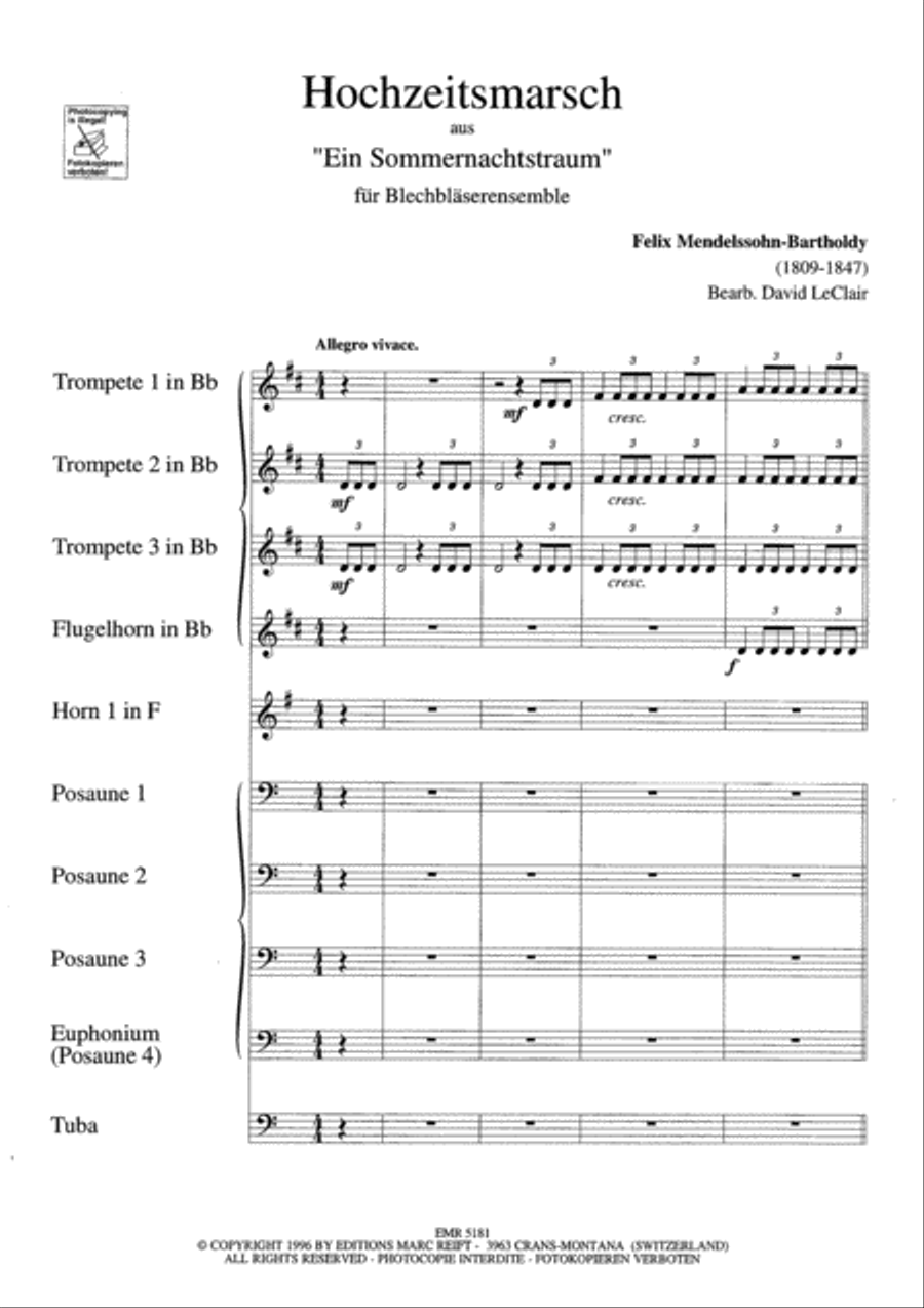 Wedding March Brass Ensemble scores gallery preview page 3