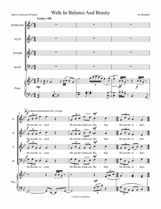 Walk In Balance and Beauty for SATB Choir and Piano