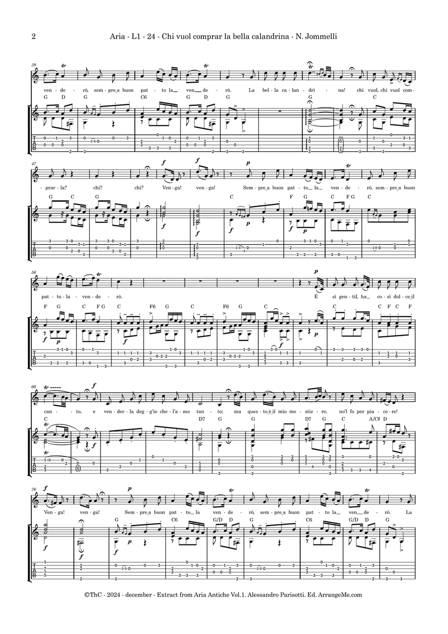 Chi vuol comprar la belle calandrina Acoustic Guitar scores gallery preview page 2