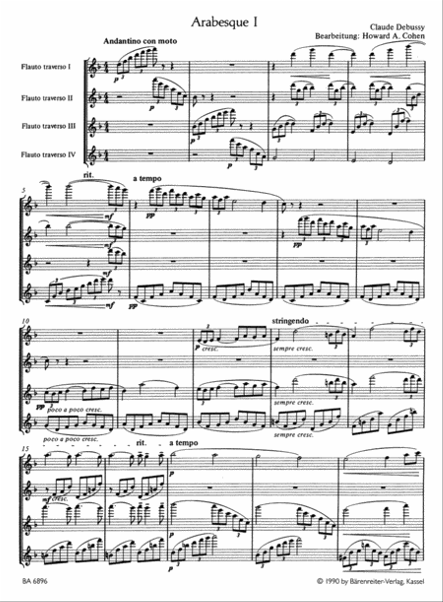 Deux Arabesques Flute scores gallery preview page 2