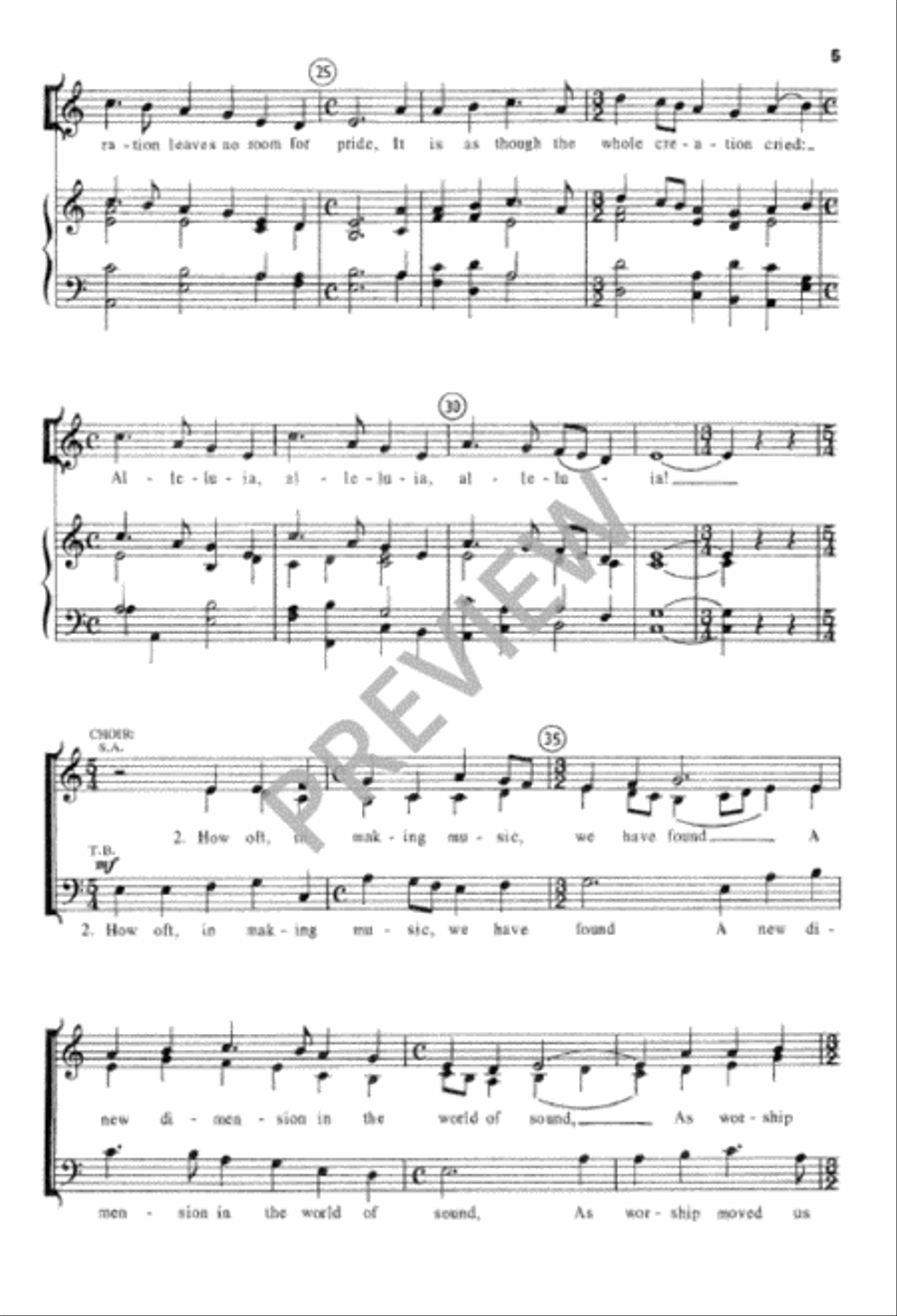 When, in Our Music, God Is Glorified 4-Part scores gallery preview page 5