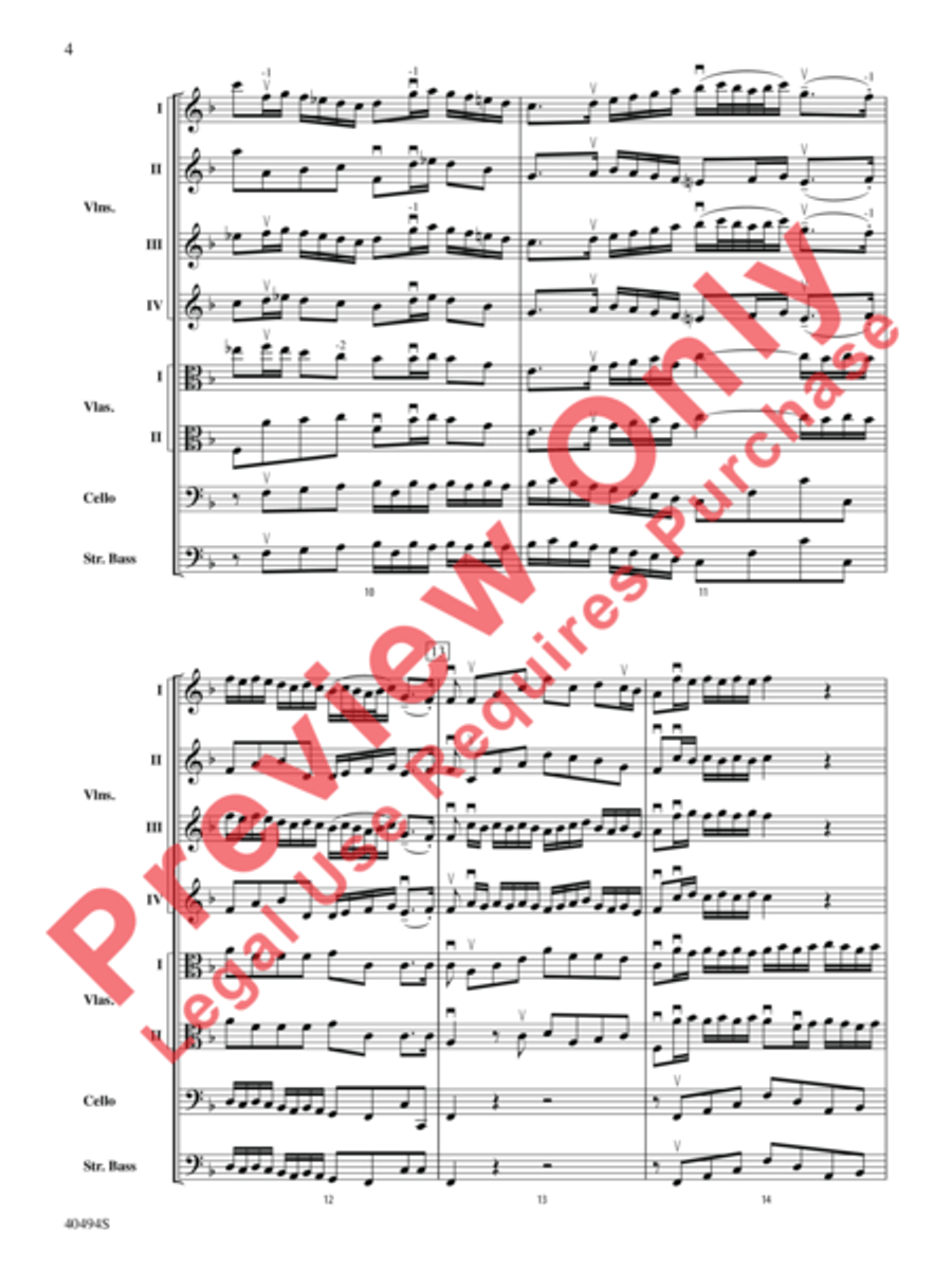 Brandenburg Concerto No. 1 in F Major String Orchestra scores gallery preview page 5