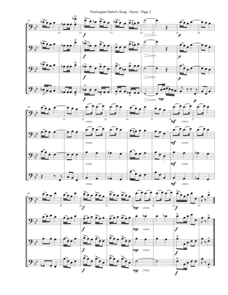 Norwegian Sailors Song for Trombone or Low Brass Quartet image number null