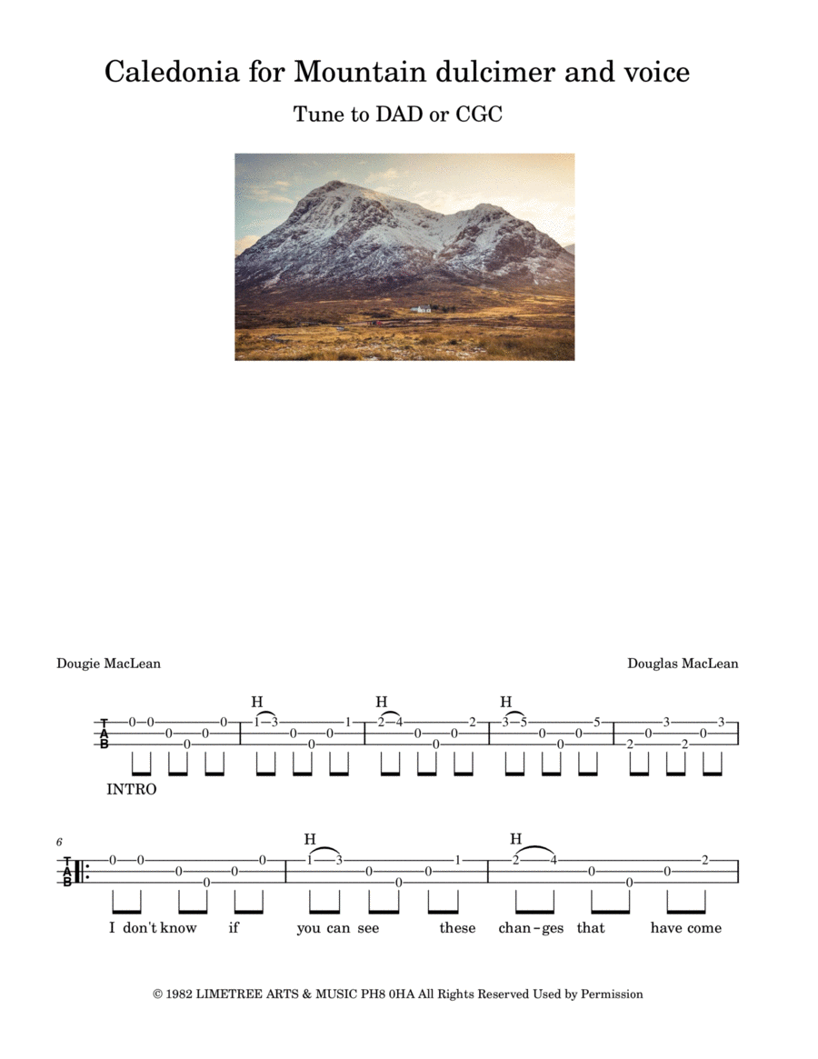 Caledonia Dulcimer scores gallery preview page 1