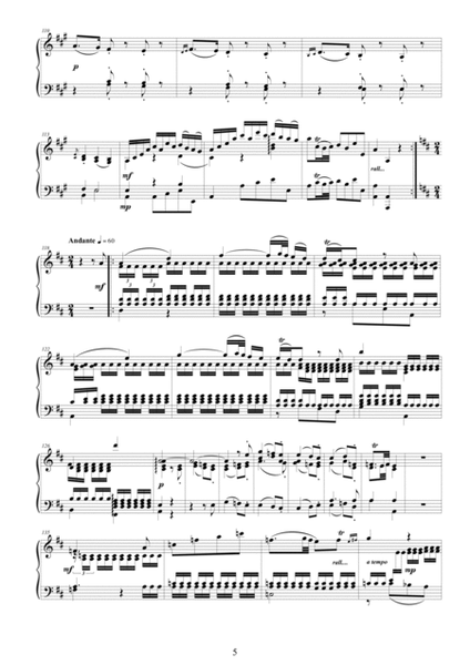 Mozart – Complete String quartet no.9 in A major K169 for piano solo image number null