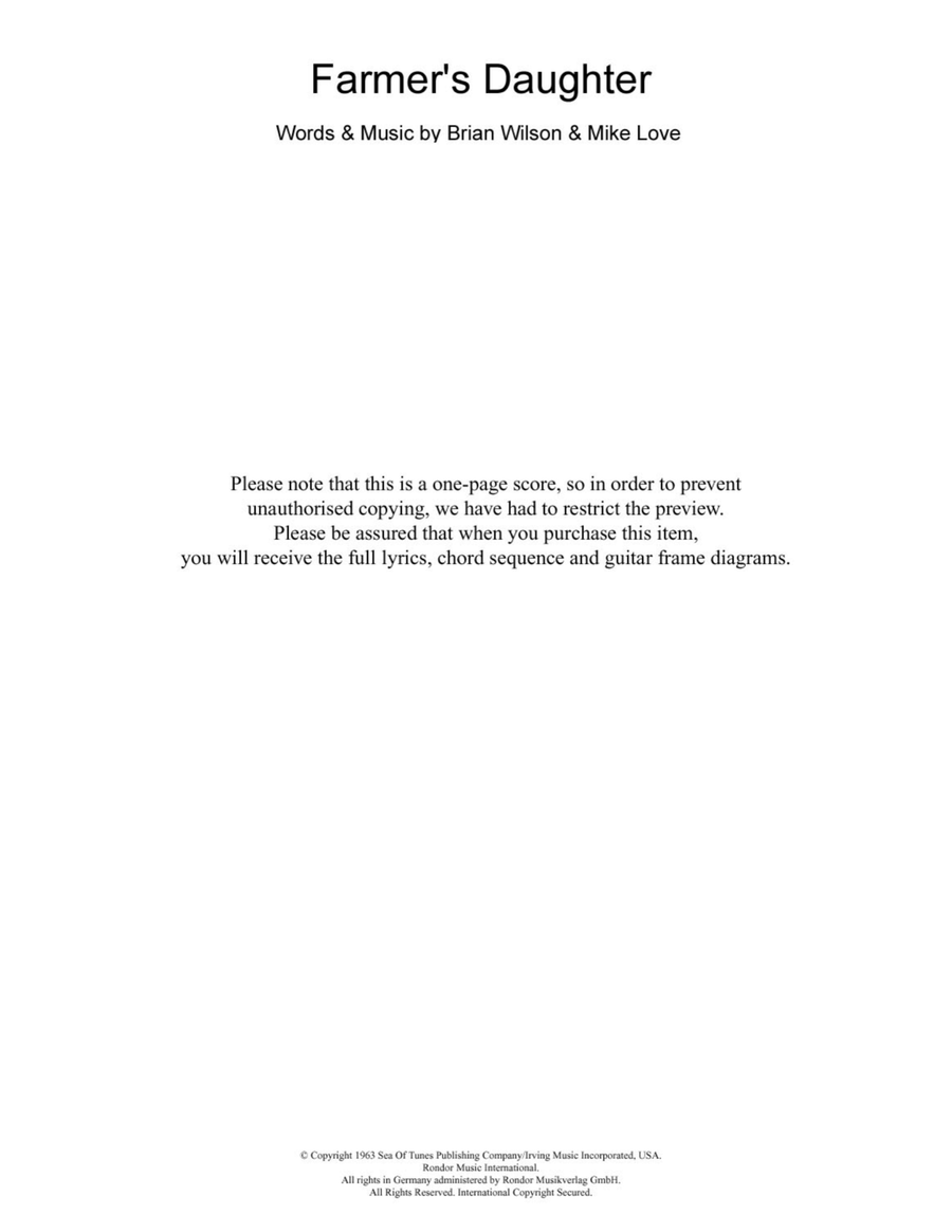 Farmer's Daughter Acoustic Guitar scores gallery preview page 1