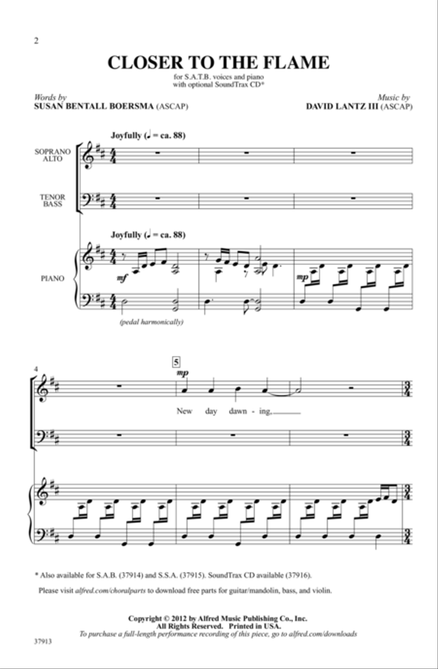 Closer to the Flame - SoundTrax CD (CD only) Choir scores gallery preview page 2