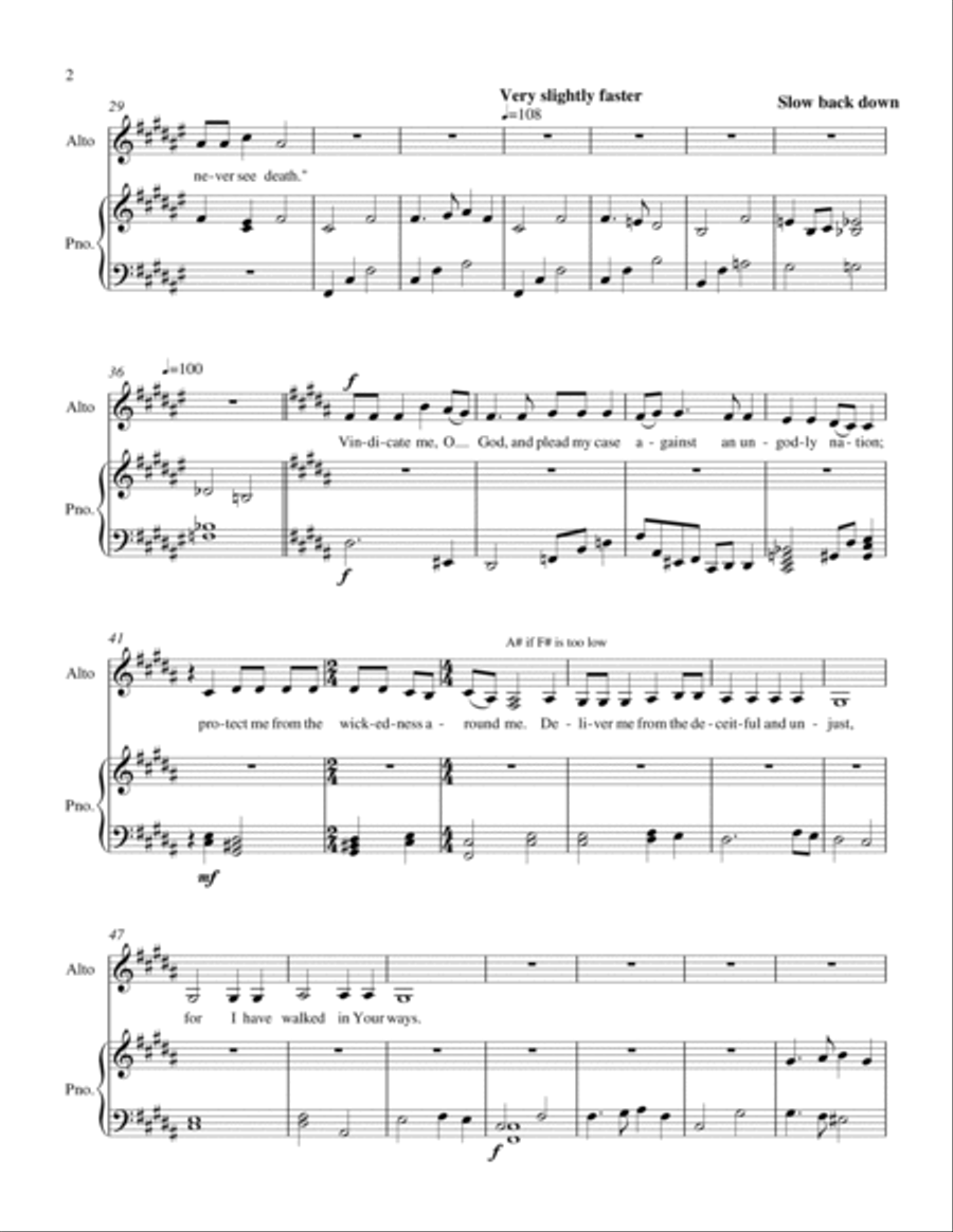 Virtue, Not Vengeance; Hope, Not Despair - for alto solo and piano - orchestral version sold separat Alto Voice scores gallery preview page 2