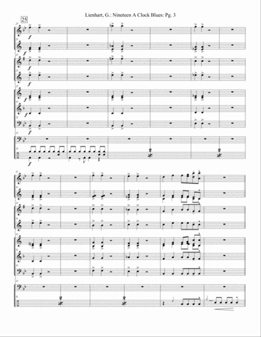 Nineteen A Clock Blues Concert Band scores gallery preview page 3