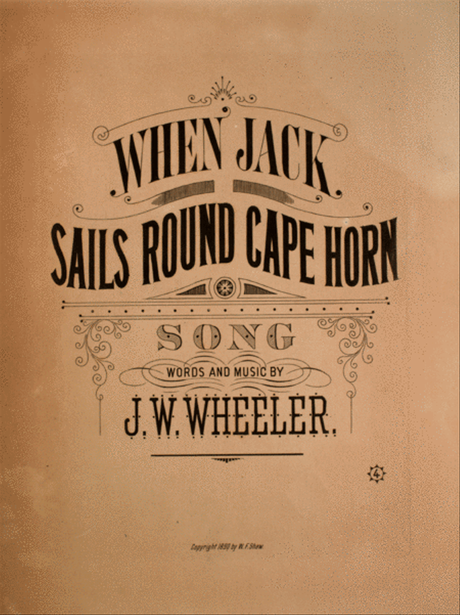When Jack Sails Round Cape Horn. Song Horn scores gallery preview page 1